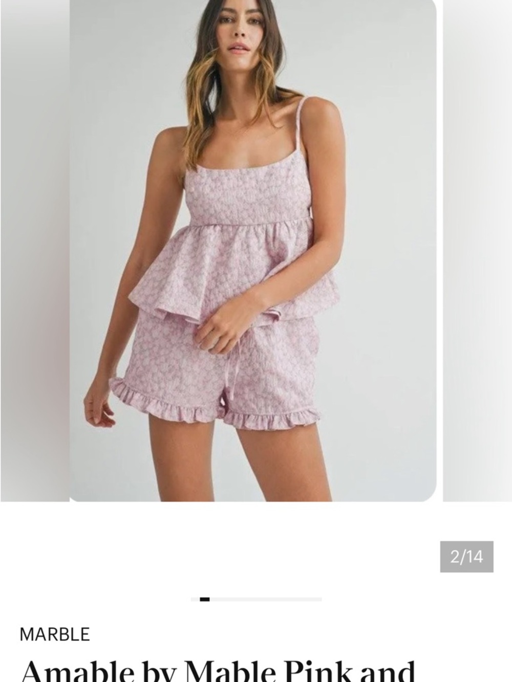 Pink Floral Ruffle Lounge Set - Picture 2 of 6
